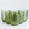 Набір склянок фігурних із товстого скла 6 штук по 250 мл, зелений