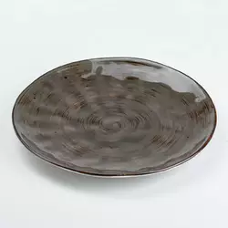 Тарілка сервірувальна керамічна плоска 22 см, коричневий