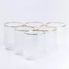 Набір склянок Lirmartur фігурних 6 штук по 315 мл з декором, прозорий
