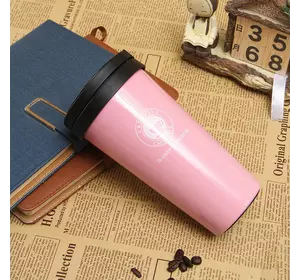 Термочашка Creative Cafe Style 500 мл з ручкою, рожевий