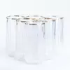 Набір склянок Lirmartur високих фігурних 6 штук по 380 мл із декором, прозорий