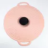 Кришка для посуду силіконова універсальна діаметром 28 см, рожевий