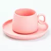 Чашка з блюдцем в нордичному стилі керамічна 300 мл, рожевий