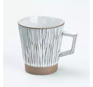 Чашка керамічна в ретро стилі з з деревним візерунком 300 мл, коричневий