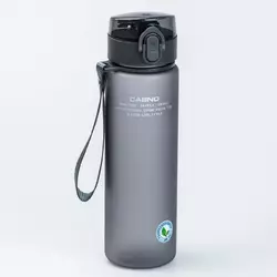 Пляшка для води спортивна Casno 560 мл з фліп-кришкою, сірий