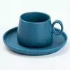 Чашка з блюдцем в нордичному стилі керамічна 300 мл, темно-синій
