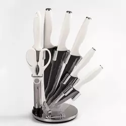 Набір кухонних ножів з вуглецевим покриттям 7 предметів, білий