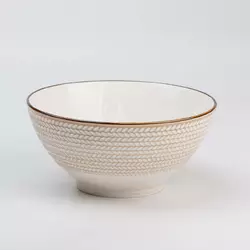 Тарілка керамічна глибока 20,5 см у стилі ретро, білий
