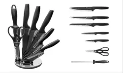 Набір кухонних ножів з вуглецевим покриттям 7 предметів, чорний