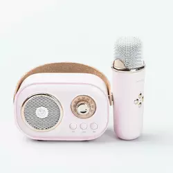 УЦІНКА Портативна колонка з мікрофоном Platinum C-20 BT/TF/USB/FM вологозахищена 5 Вт, рожевий