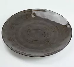 Тарілка сервірувальна керамічна плоска 26 см, коричневий