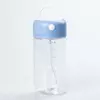 Пляшка-шейкер електрична 380 мл прозора з ручкою, синій
