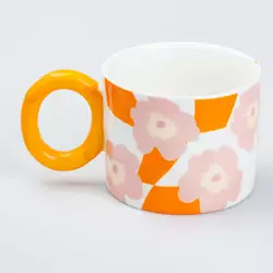 Чашка керамічна Flowers 400 мл, помаранчевий