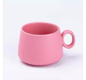 УЦІНКА Чашка з блюдцем в нордичному стилі керамічна 300 мл, рожевий