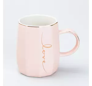Чашка керамічна Love 400 мл, рожевий