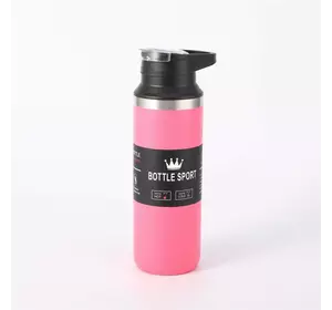 Термос Bottle Sport 550 мл з нержавіючої сталі з ручкою, рожевий