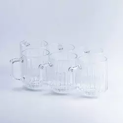 Набір чашок скляних Lirmartur 6 штук по 310 мл, прозорий