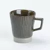 Чашка керамічна в ретро стилі з деревним візерунком 300 мл, графіт