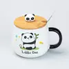 Чашка керамічна Panda 450 мл із кришкою та ложкою, little one