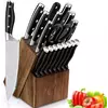 Набір кухонних ножів на підставці 14 предметів, чорний