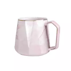 Чашка керамічна 450 мл у дзеркальній глазурі, рожевий