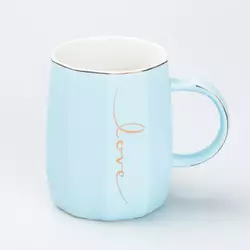 Чашка керамічна Love 400 мл, блакитний