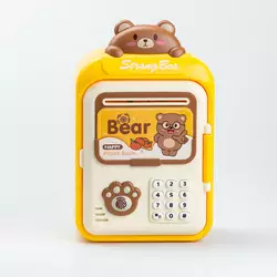 Скарбничка-сейф дитяча Bear з кодовим замком та відбитком пальця, жовтий