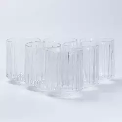 Набір склянок для віскі ребристих 6 штук по 315 мл, прозорий
