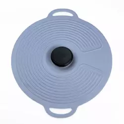 Кришка для посуду силіконова універсальна діаметром 28 см, сірий