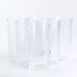 Набір склянок Living Home високих ребристих 6 штук по 360 мл, прозорий