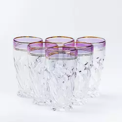 Набір склянок Vermont фігурних високих 6 штук по 250 мл, фіолетовий