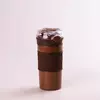 Термочашка 400 мл із трубочкою та кришкою на кнопці, коричневий