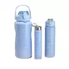 Набір пляшок для води з мотивуючими написами 300/700/2000 мл, синій