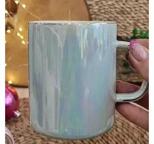 Чашка керамічна 420 мл у дзеркальній глазурі, блакитний