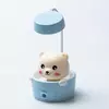 Дитяча настільна лампа Cute Pets з точилкою для олівців, блакитний
