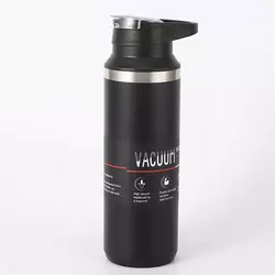 Термос Bottle Sport 550 мл з нержавіючої сталі з ручкою, чорний
