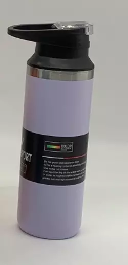 Термос Bottle Sport 550 мл з нержавіючої сталі з ручкою, бузковий