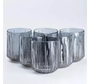 Набір склянок Lirmartur фігурних 6 штук по 315 мл, сірий