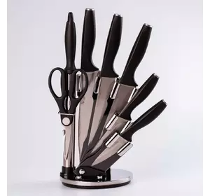 Набір кухонних ножів 7 предметів, чорний