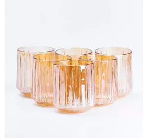 Набір склянок Lirmartur фігурних 6 штук по 315 мл, бурштиновий