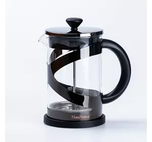 Френч-прес чайник скляний Haus Roland 800 мл з фільтром, чорний