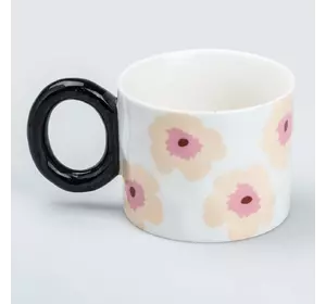 Чашка керамічна Flowers 400 мл, чорний