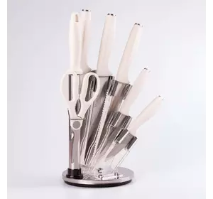 Набір кухонних ножів 7 предметів, білий