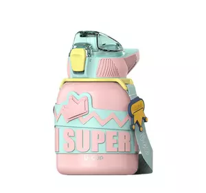 Термос дитячий Super Hero Dream 560 мл з ремінцем, рожевий