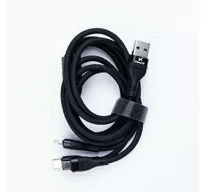 Універсальний зарядний кабель 3 в 1 Type-C/Micro-USB/Lightning