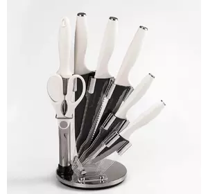 Набір кухонних ножів з вуглецевим покриттям 7 предметів, білий