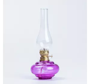 Гасова лампа світильник зі скла маленька, фіолетовий