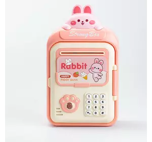 Скарбничка-сейф дитяча Rabbit з кодовим замком та відбитком пальця, рожевий
