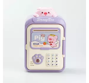 Скарбничка-сейф дитяча Pig з кодовим замком та відбитком пальця, бузковий