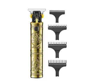 Тример для волосся та бороди професійний бездротовий VGR V-096 з насадками, золото